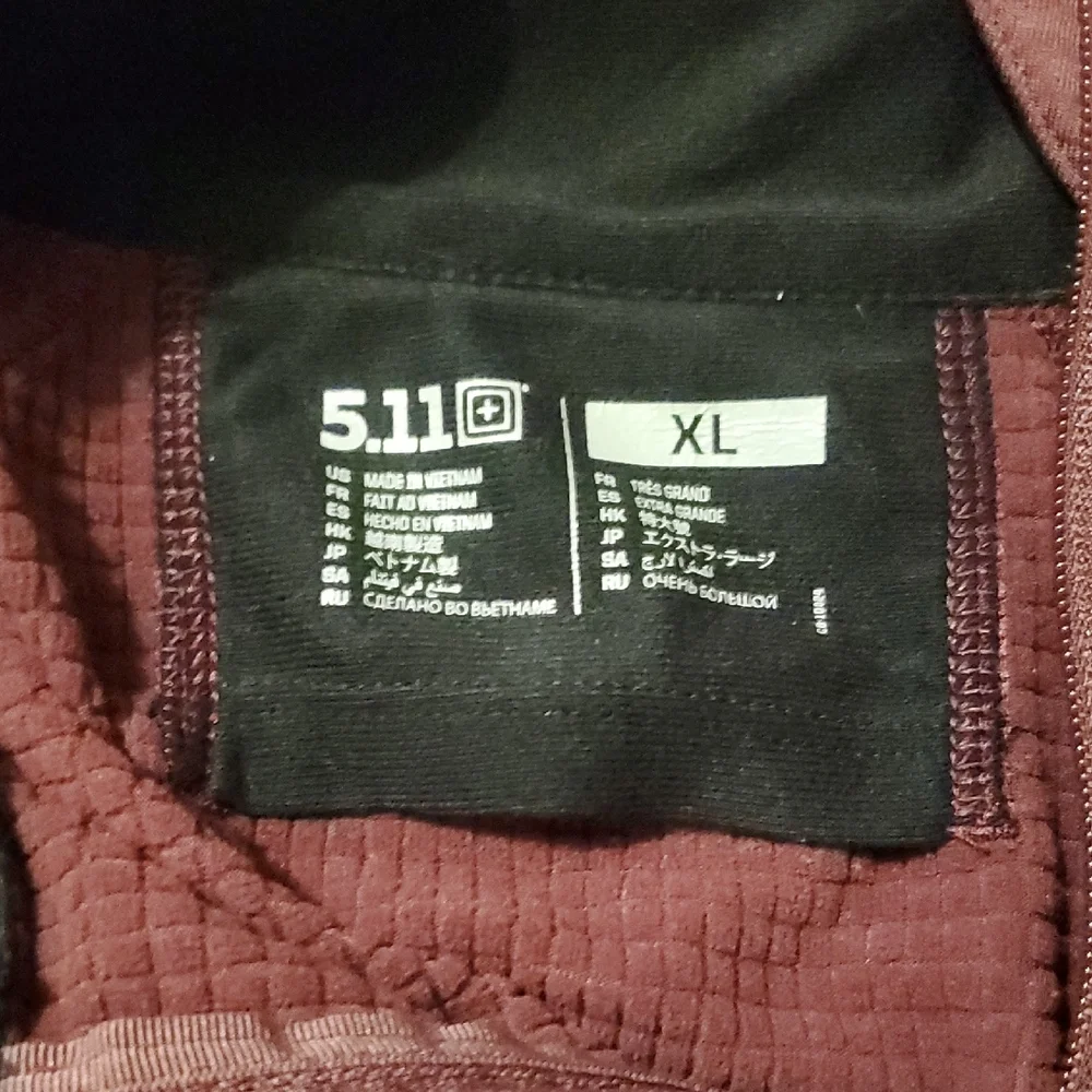 5.11 Tactical Ribbed Mauve-Burgundy Full-Zip Mid Layer Jacket - Picture 2 of 11